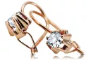 Vintage craft Earrings Zircon Original Vintage 14K Rose Gold vec053r